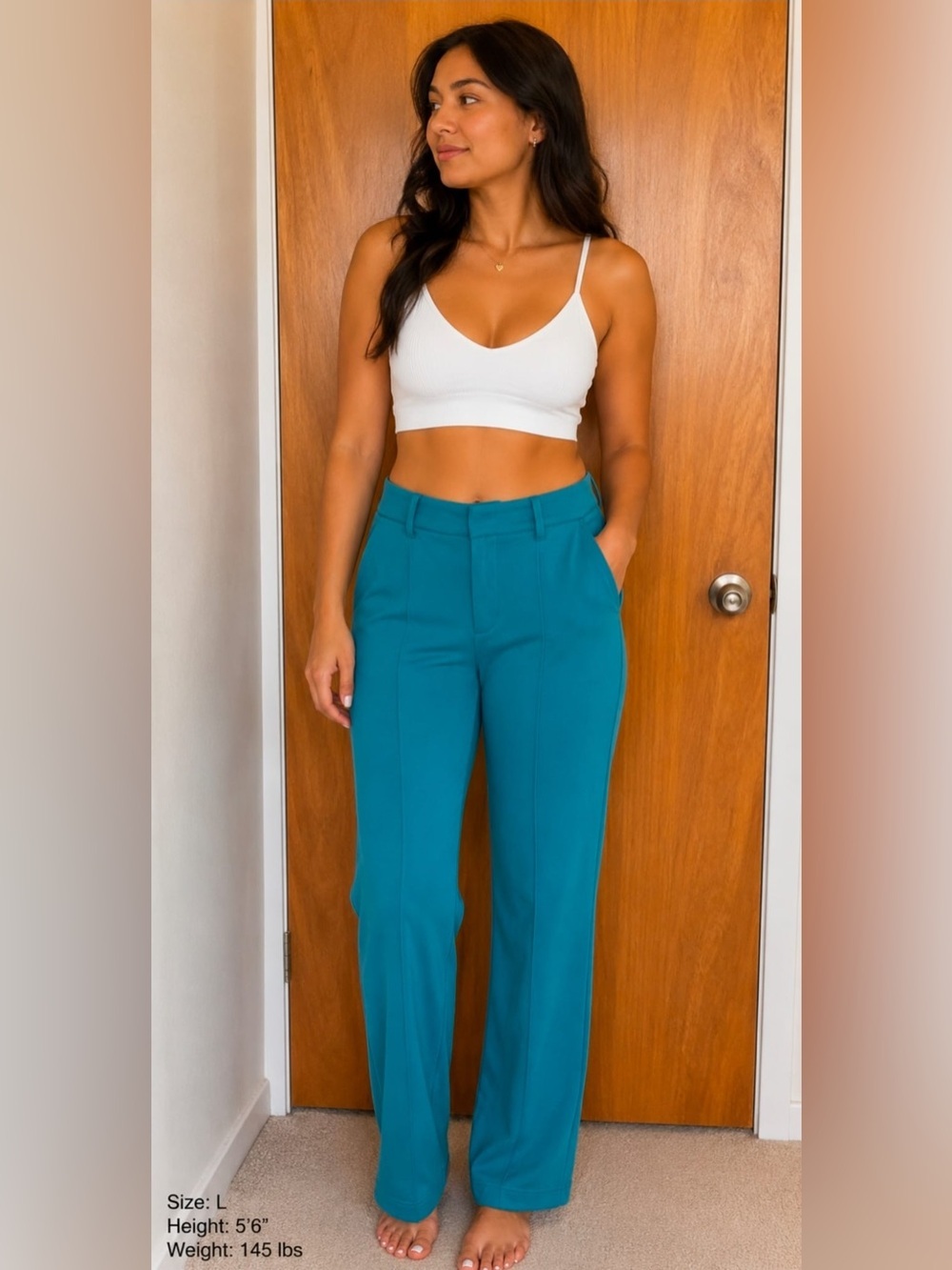 Teal Women's Pants fashion nova size L tight band new without tags